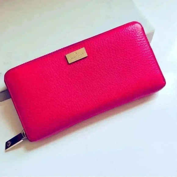 Kate Spade Large Zip Around Leather Wallet (Pink) - Picture 1 of 11